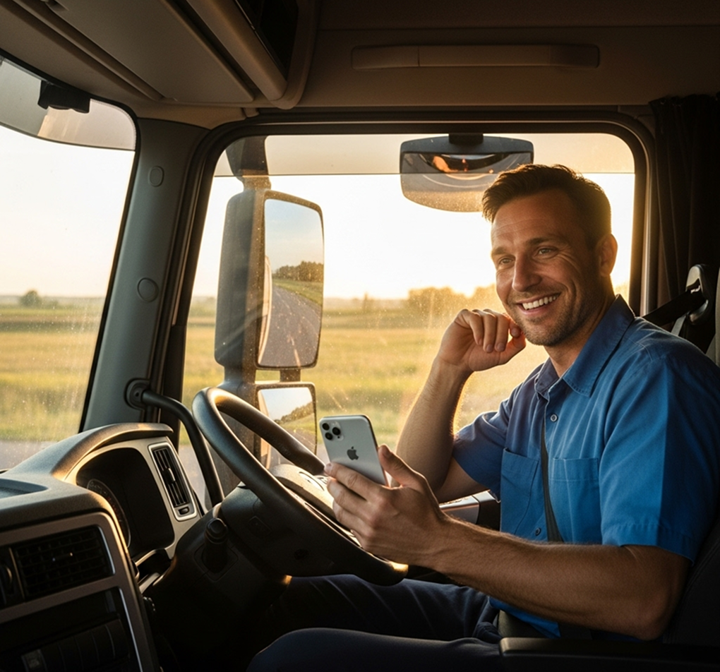Truck driver on the road